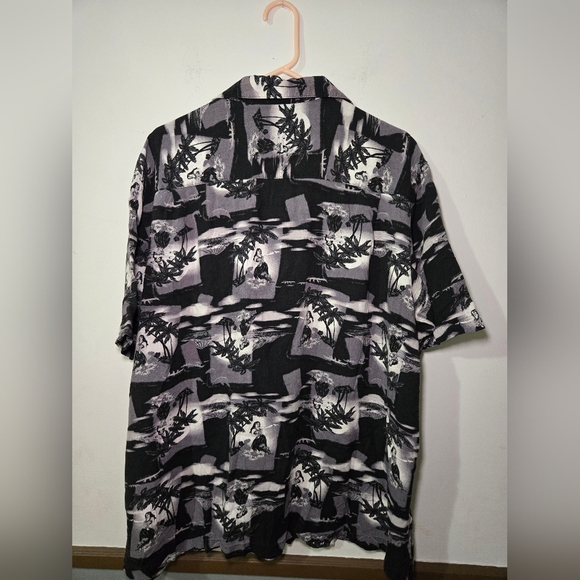 Puritan Hawaiian Shirt Black Short Sleeve Size XL Button Down - Picture 2 of 5